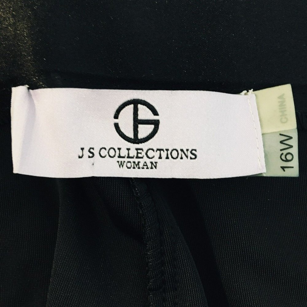 New Js Collections Women's16 Black Velvet Pants Lord & Taylor Side Zip Stretch — image 4 of 8